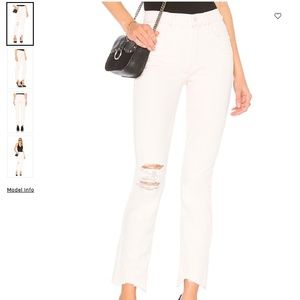 MOTHER SUPERIOR The Flirt Chew White Distressed Jeans Size 28